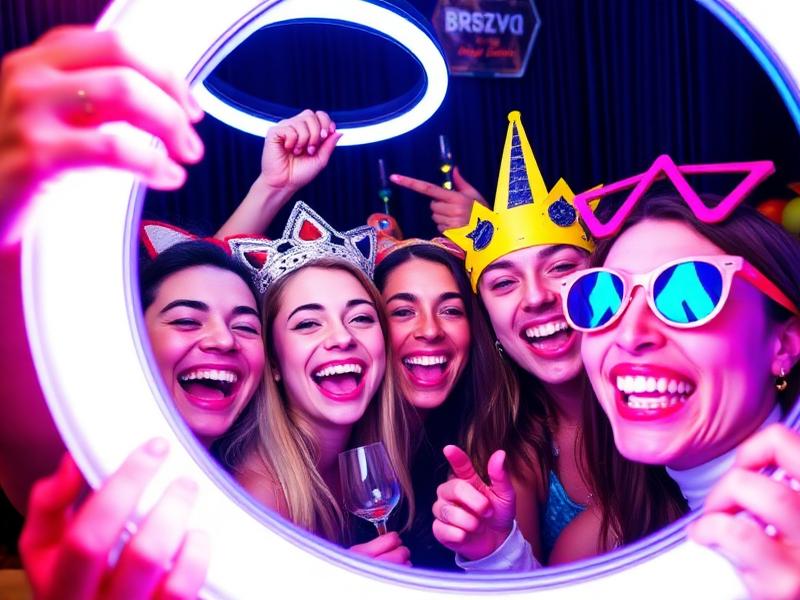 Guests having fun in photo booth